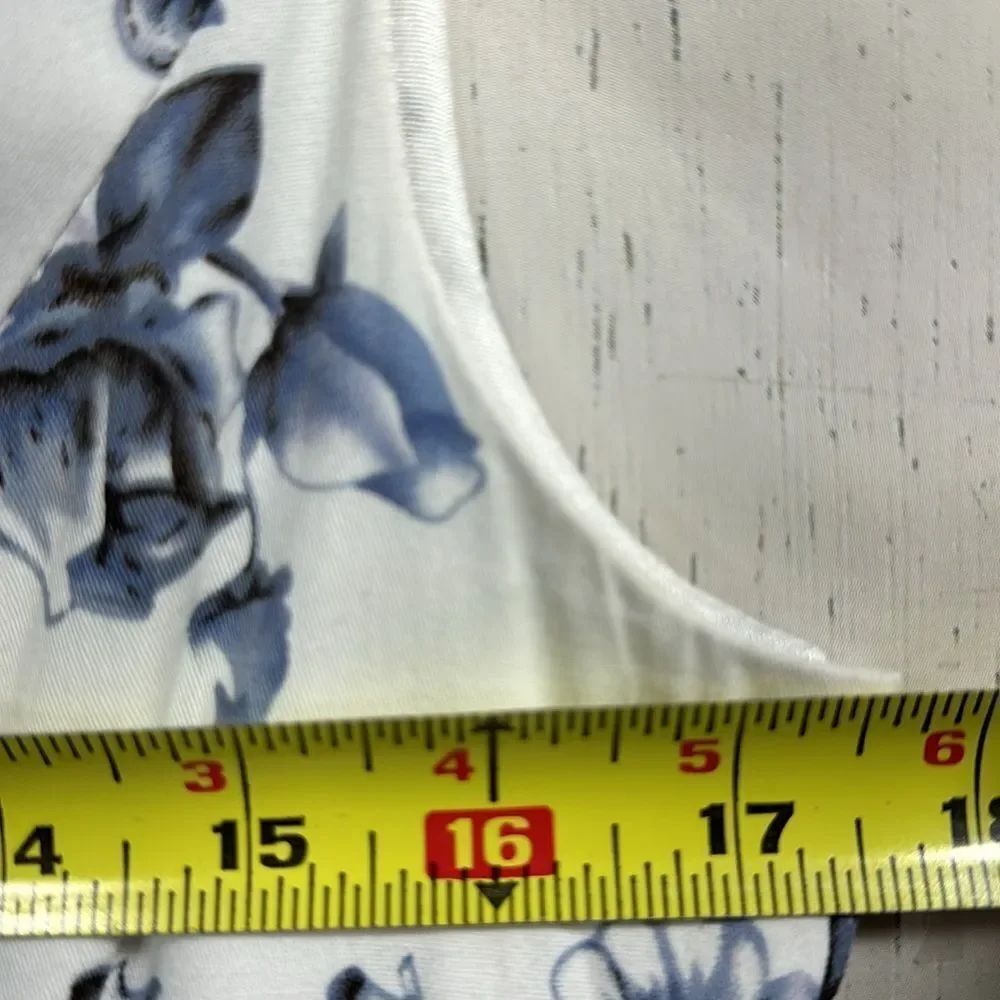 Hanpceirs Blue White Floral Fit & Flare Dress Sleeveless Cottagecore Romantic - Picture 14 of 15